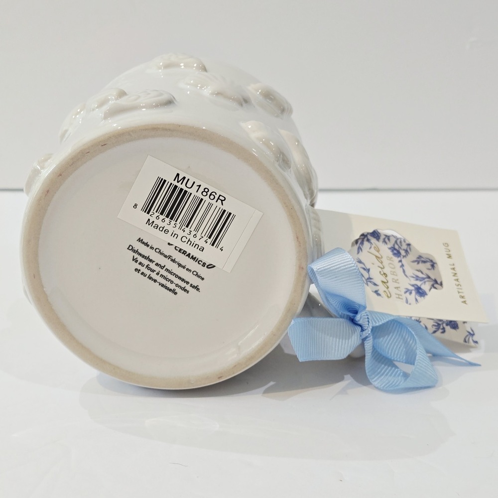 Sunday Morning Ceramics Mug Shells Shell Seaside Harbor Artisanal White New! - Picture 6 of 10